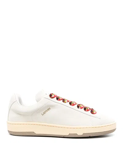 Lanvin Lite Curb Low Top Suede Sneakers In Animal Print