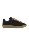Lanvin Lite Curb Sneakers In Suede Color Black In Black