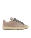 Lanvin Lite Curb Suede Sneakers In Nude