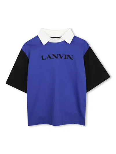 Lanvin Little Boy's & Boy's Logo Polo T-shirt In Blue