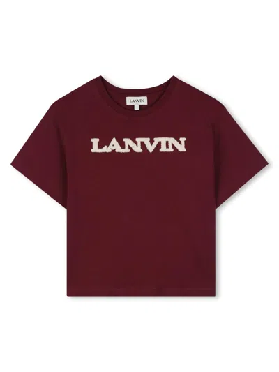 Lanvin Little Girl's & Girl's Chenille Logo T-shirt In Burgundy