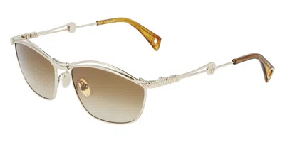 Lanvin Lnv111s 741 Occhiali Da Sole Oro Per Donna In Transparent