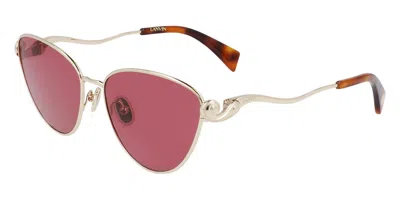 Lanvin Lnv112s 716 Occhiali Da Sole Oro Per Donna In Pink