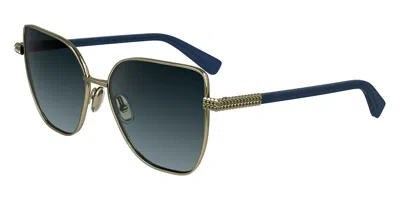 Lanvin Lnv132s 721 Women's Sunglasses Gold Size 57
