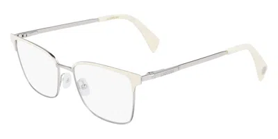 Lanvin Lnv2105 101 Occhiali Da Vista Argentati Per Uomo (solo Montatura) In White