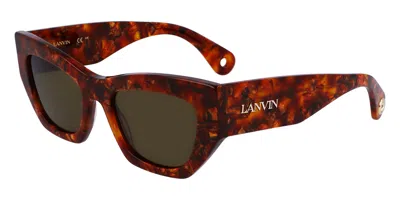 Lanvin Lnv651s 730 Women's Sunglasses Tortoiseshell Size 51 In Red