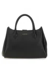 Lanvin Structured Leather Tote Bag Handles In Black