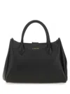 Lanvin Structured Leather Tote Bag Handles In Black