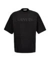 Lanvin Embroidered-logo Short-sleeved T-shirt In Black