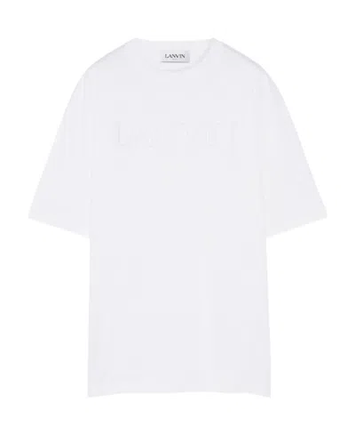 Lanvin Logo-appliqué Cotton T-shirt In White