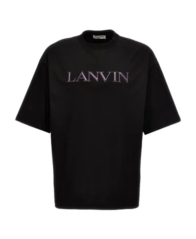 Lanvin Logo-appliqué Cotton T-shirt In Black