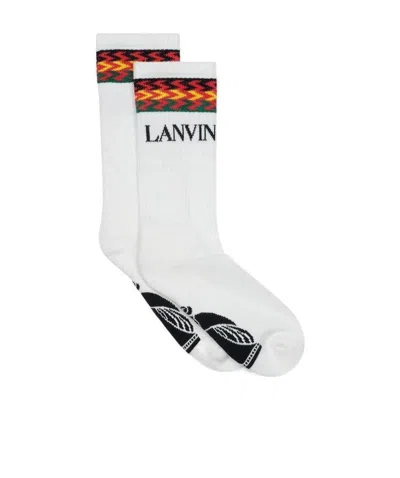 LANVIN LANVIN LOGO INTARSIA RIBBED SOCKS