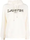 Lanvin Logo-embroidered Cotton Hoodie In White