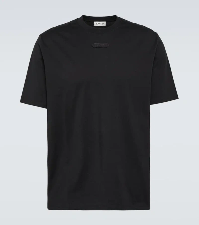 Lanvin Logo Cotton Jersey T-shirt In Black