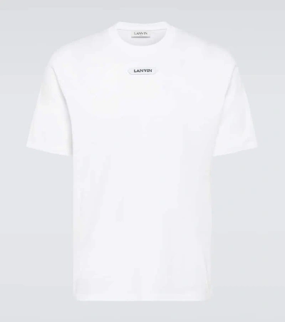 Lanvin Logo Cotton Jersey T-shirt In Optic White