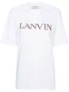 Lanvin Logo Embroidered Cotton Drop Shoulder T-shirt In White