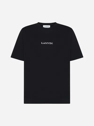 Lanvin T-shirt With Round Neck And Short Sleeves In Black
