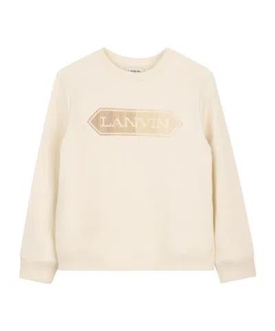 Lanvin Logo Crew Neck Sweatshirt In White