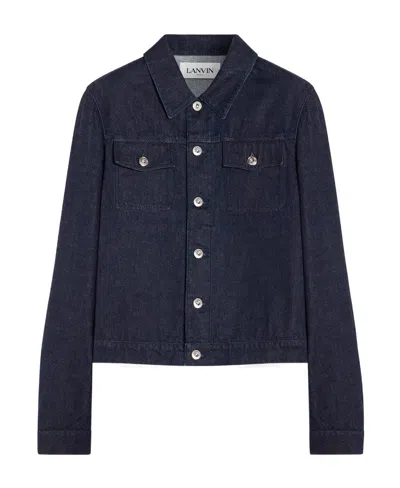 Lanvin Logo Denim Jacket In Black