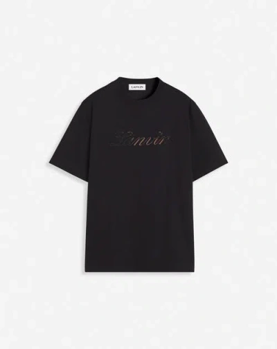 Lanvin Logo-embroidered T-shirt In Black