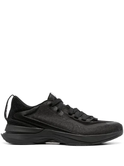 Lanvin Logo-detail Mesh Sneakers In Black