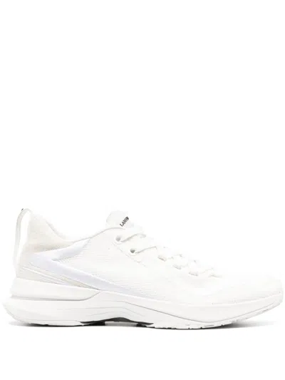 Lanvin Logo-detail Mesh Sneakers In White