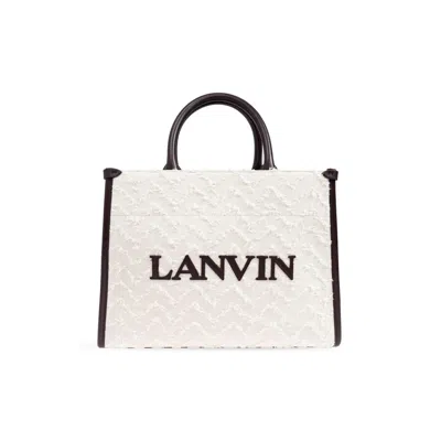Lanvin Logo Detailed Frayed Tote Bag In Multi