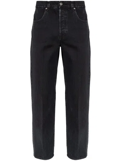 Lanvin Logo-embossed Jeans In Schwarz