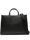 Lanvin Logo-embossed Leather Tote Bag In Black