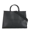 Lanvin Logo-embossed Leather Tote Bag In Black