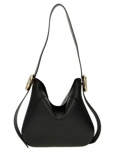 Lanvin Logo Embossed Melodie Hobo Bag In Black