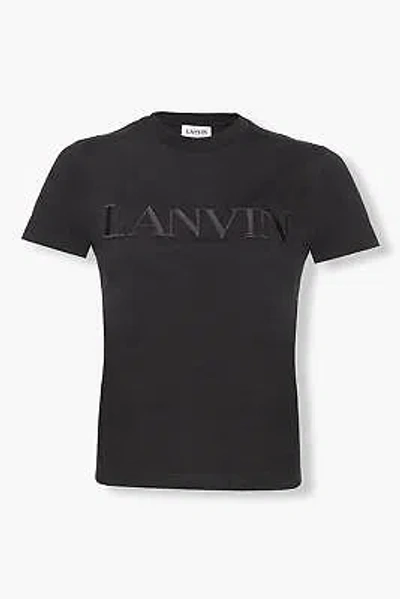 Pre-owned Lanvin Logo Embossed T-shirt Xs In Black