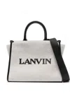 Lanvin Borsa Shopping In & Out Piccola In Tela Bicolor Donna In White