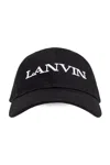 Lanvin Baseball Cap With Embroidery In Nero