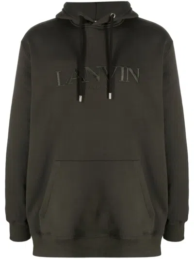 Lanvin Relaxed Fit Oversized Sweatshirt With Embossed Logo In Multicolour
