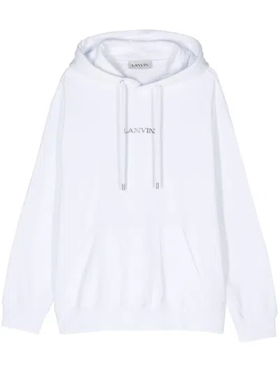 LANVIN LOGO-EMBROIDERED COTTON HOODIE