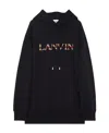 Lanvin Oversized Embroidered Curb Hoodie In Black