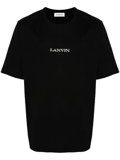 LANVIN LOGO-EMBROIDERED COTTON T-SHIRT