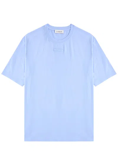 Lanvin Logo-embroidered Cotton T-shirt In Blue