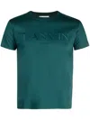 Lanvin Logo-embroidered Cotton T-shirt In Green