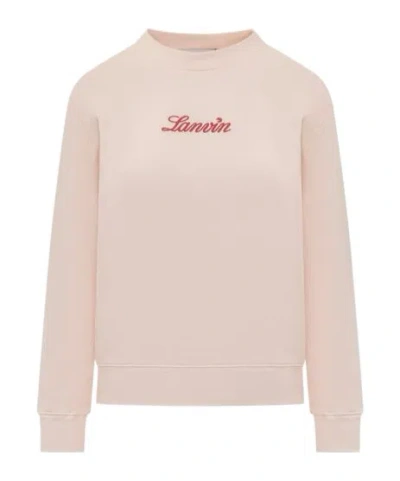 LANVIN LANVIN LOGO EMBROIDERED CREWNECK SWEATSHIRT