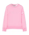 Lanvin Embroidered-logo Crew-neck Sweatshirt In Pink