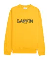 Lanvin Logo Embroidered Crewneck Sweatshirt In Yellow