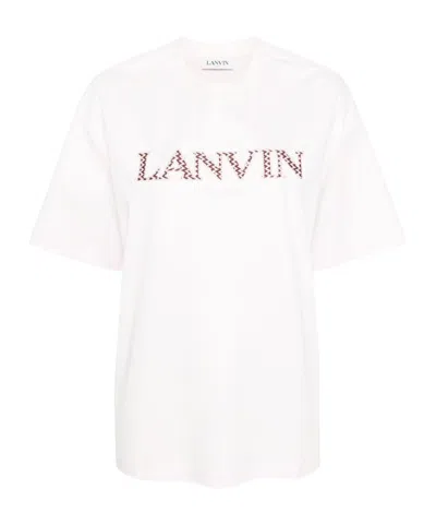 LANVIN LANVIN LOGO EMBROIDERED CREWNECK T-SHIRT