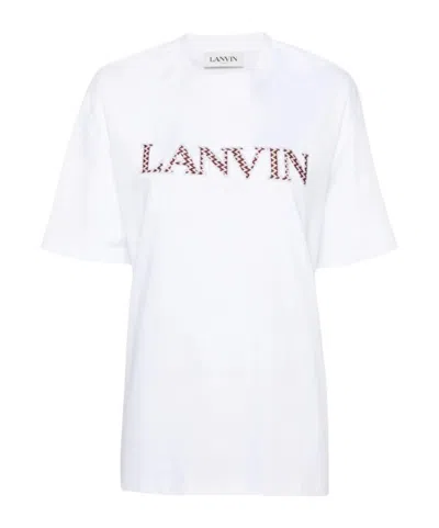 LANVIN LANVIN LOGO EMBROIDERED CREWNECK T-SHIRT