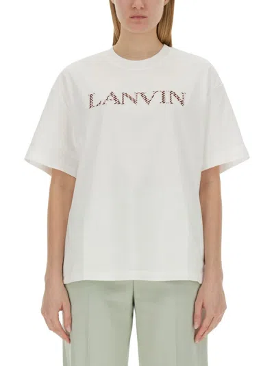 LANVIN LANVIN LOGO EMBROIDERED CREWNECK T