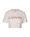 Lanvin Logo Embroidered Cropped T In White