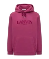 Lanvin Hooded Sweatshirt With Embroidered Logo In Pink