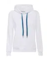 Lanvin Logo-embroidered Drawstring Hoodie In White