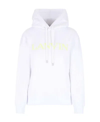 LANVIN LANVIN LOGO EMBROIDERED DRAWSTRING HOODIE